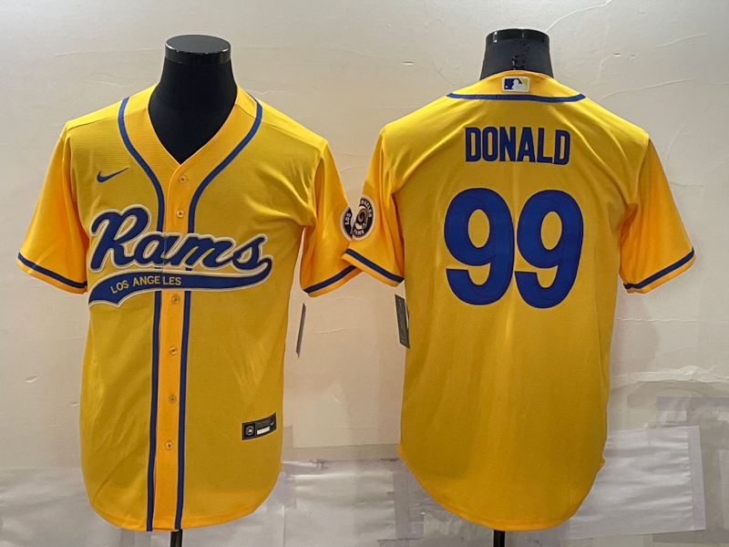 Men's Yellow Los Angeles Rams #99 Aaron Donald Stitched Jersey